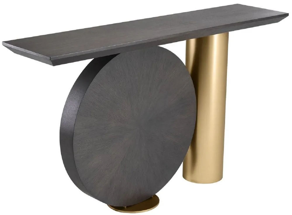 Meistverkauft Casa Padrino console design moka / laiton 150 x 36 x H. 86 cm - Table console en placage de chêne avec pied en acier - Mobilier Design - Qualité de Luxe