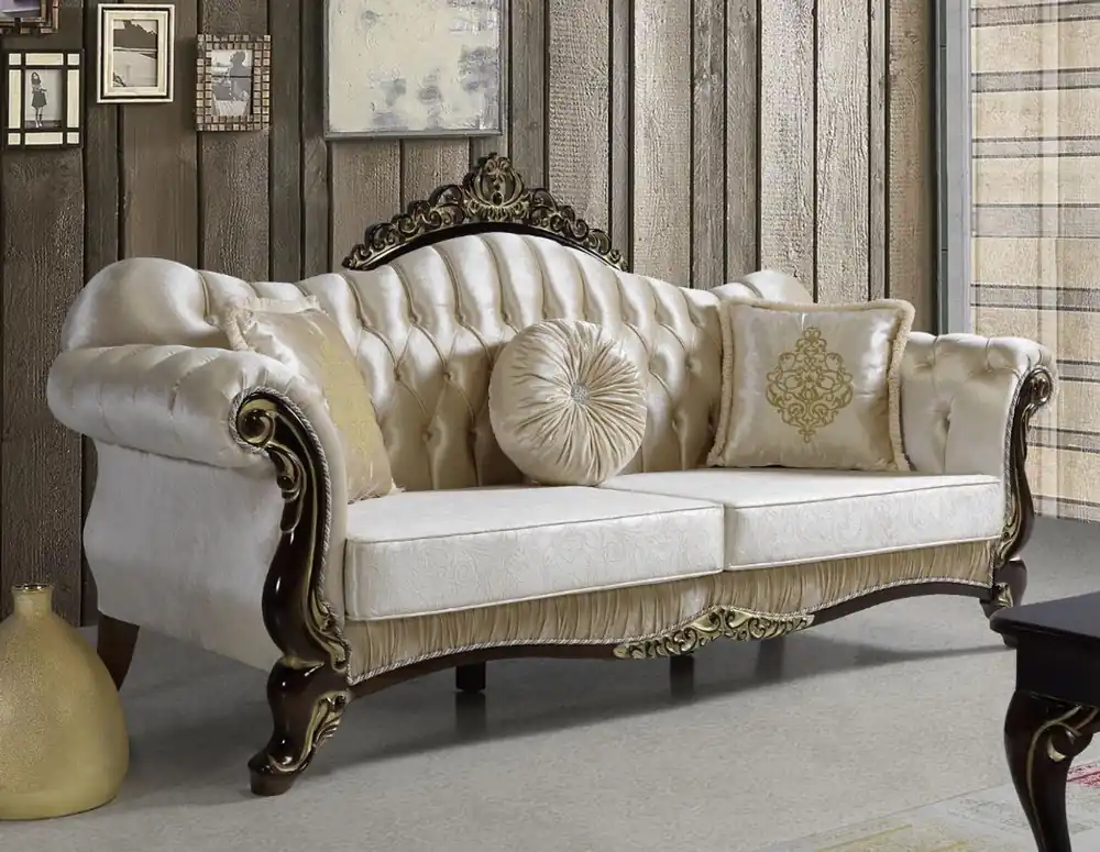 Abverkauf Casa Padrino canapé de salon baroque avec strass champagne / noir / or 224 x 83 x H. 112 cm - Mobilier de salon noble de style baroque