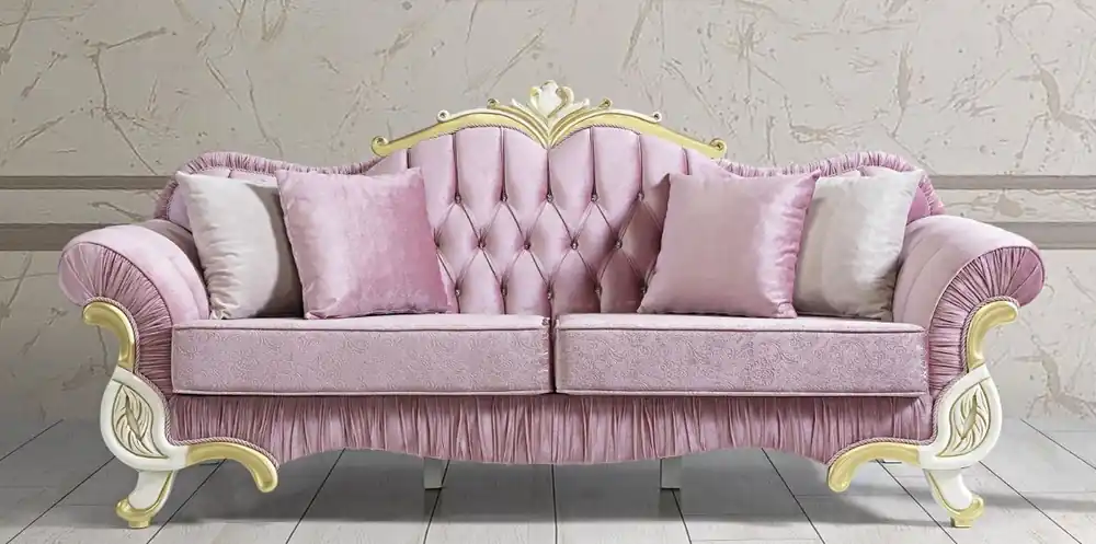 Jetzt Bestellen Casa Padrino canapé de salon baroque avec strass rose / blanc / or 228 x 105 x H. 85 cm - Noble et Magnifique