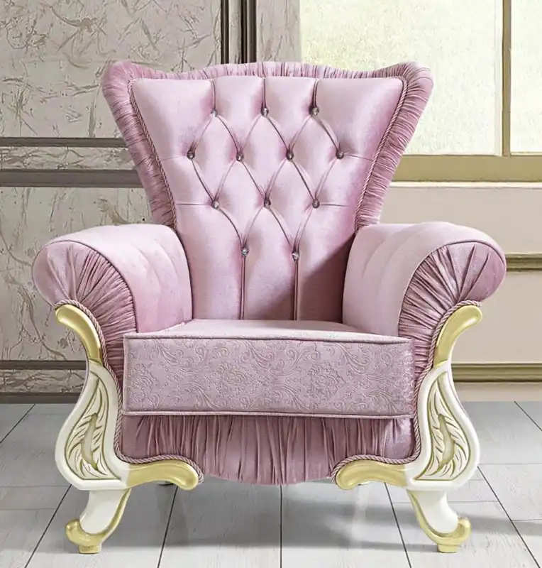 Angebot Casa Padrino fauteuil baroque rose / blanc / or 97 x 85 x H. 105 cm - Fauteuil de salon de style baroque avec strass - Mobilier Baroque