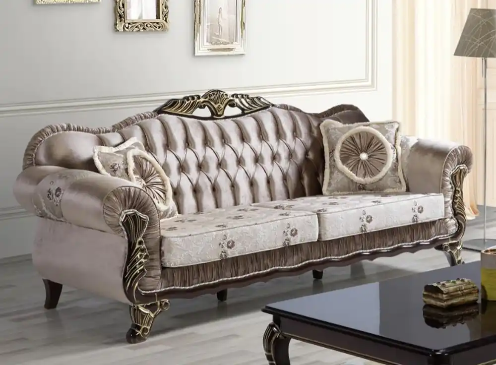 Sichere Zahlung Casa Padrino canapé baroque marron / beige / noir / or 230 x 84 x H. 100 cm - Magnifique canapé de salon avec motif floral - Mobilier de style baroque