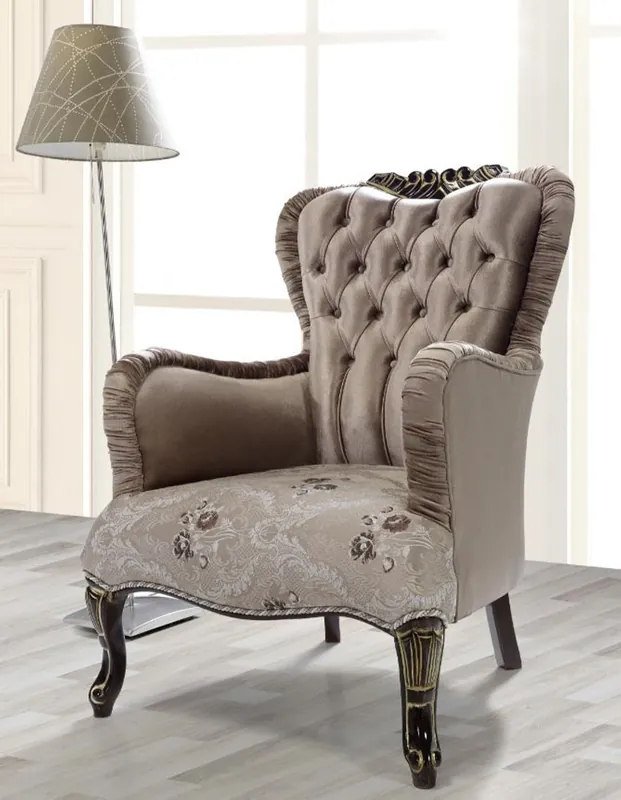 Sichere Zahlung Casa Padrino fauteuil baroque marron / beige / noir / or 80 x 82 x H. 100 cm - Fauteuil de salon magnifique avec motif floral - Meubles de style baroque