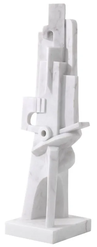 Saisonangebot Casa Padrino sculpture en marbre design blanc 26 x 24 x H. 91 cm - Figurine décoration noble - Figurine marbre - Accessoires de décoration de salon