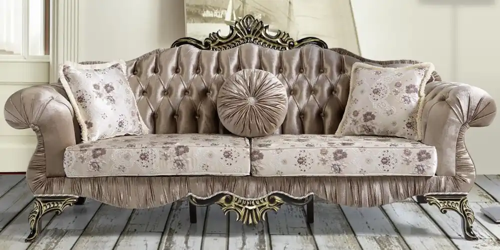 Casa Padrino canapé baroque marron / beige / noir / or 227 x 81 x H. 110 cm - Magnifique canapé de salon avec motif floral - Mobilier de style baroque Sonderangebot