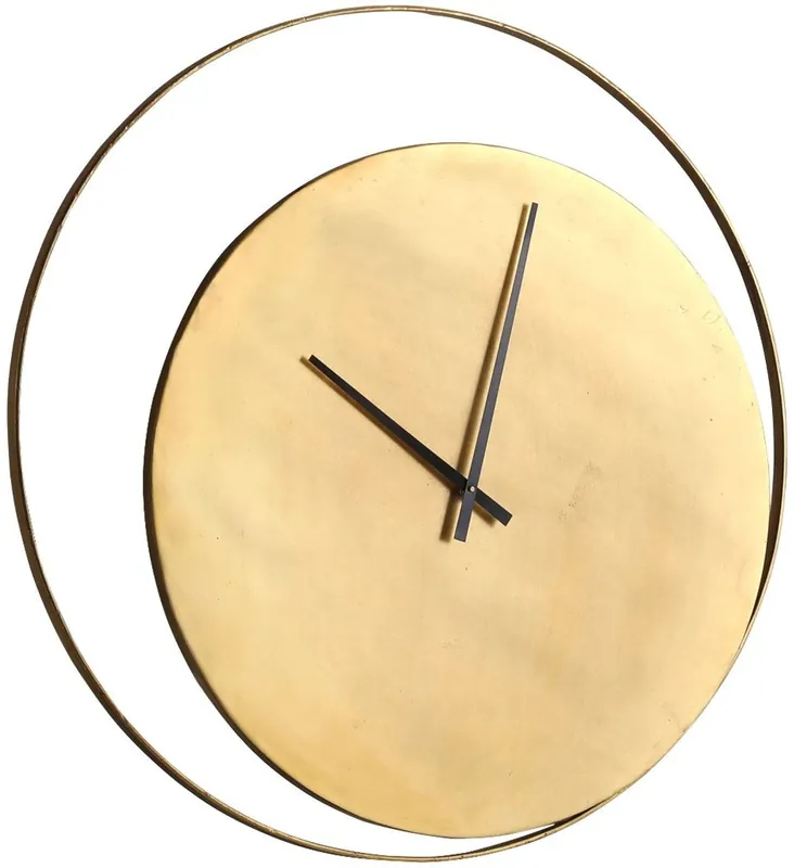 Kracherpreis Casa Padrino horloge murale design or Ø 80 cm - Horloge ronde design industriel en métal - Accessoires de décoration de salon