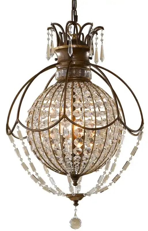 Sale Casa Padrino lampe suspendue baroque avec verre cristal bronze Ø 45,7 x H. 70 cm - Suspension magnifique de style baroque - Noble et Magnifique