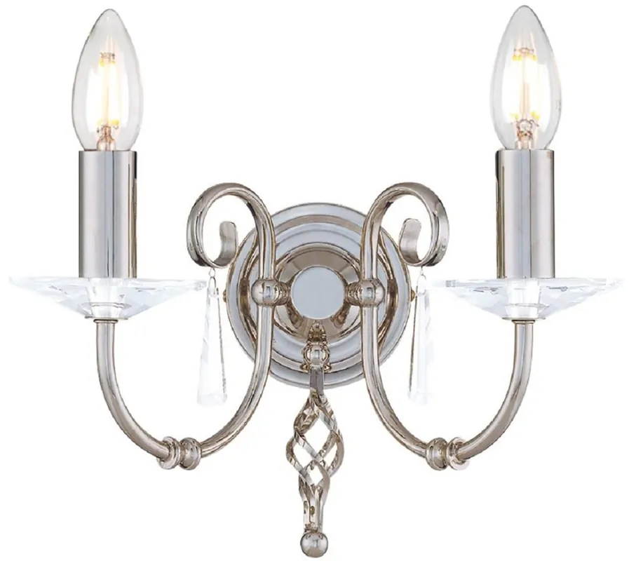 Casa Padrino applique murale double baroque argent 32 x 17,5 x H. 22 cm - Applique murale élégante de salon - Luces de Pared Angebot