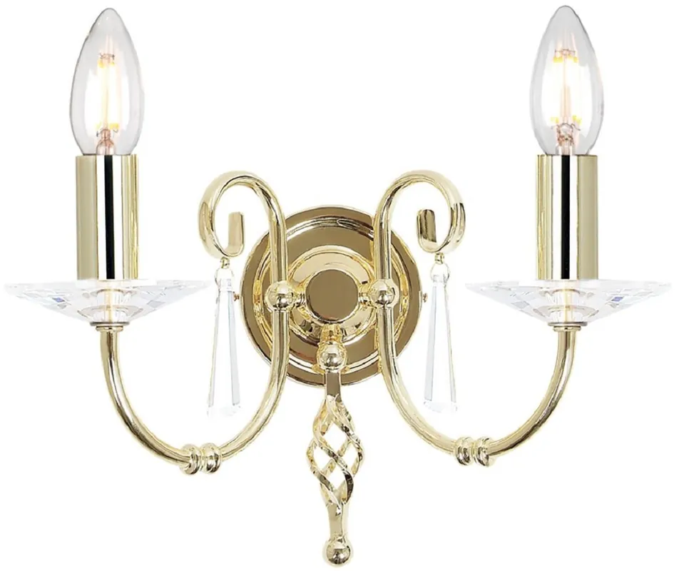 Casa Padrino applique murale double baroque laiton 32 x 17,5 x H. 22 cm - Applique murale élégante de salon - Luces de Pared Highlight