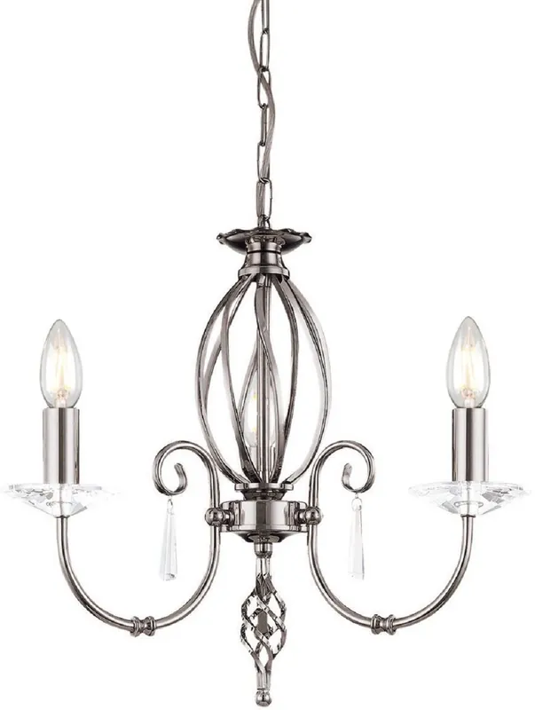 Casa Padrino lustre baroque argent Ø 38 x H. 42 cm - Lustre de salon élégant - lustre de style baroque Preisreduziert