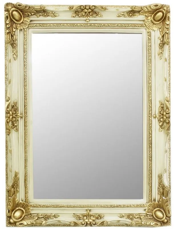 Casa Padrino miroir baroque crème / or 90 x 10 x H. 120 cm - Miroir mural fait main de style baroque - Miroir d'armoire - Miroir de salon - Mobilier Baroque Ausverkauf