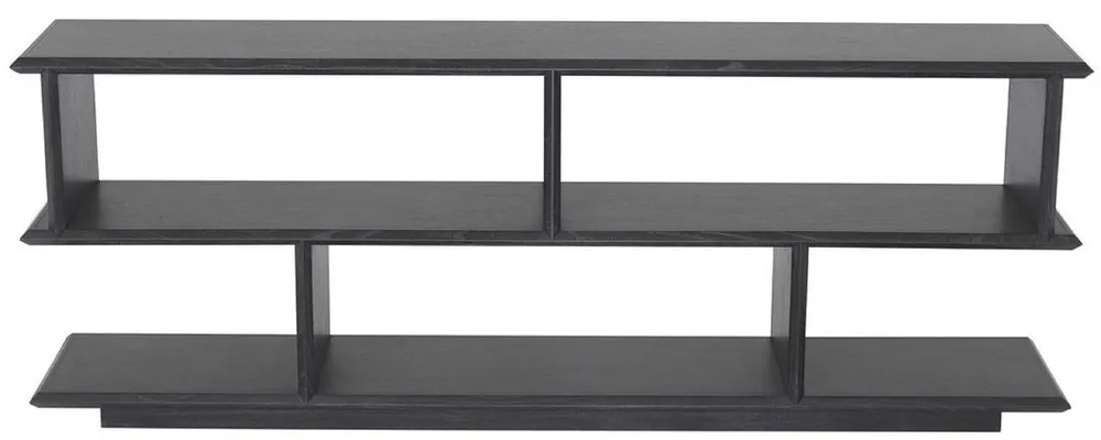 Neue Kollektion Casa Padrino console de luxe gris anthracite 230 x 40 x H. 85,5 cm - Table console noble avec 2 étagères - Étagère en bois massif - Meubles de salon de luxe