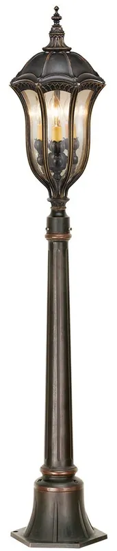 Casa Padrino lanterne de jardin baroque marron / bronze / or Ø 24,1 x H. 131,7 cm - Lampadaire d'extérieur élégant - Éclairage extérieur nostalgique Bestpreis