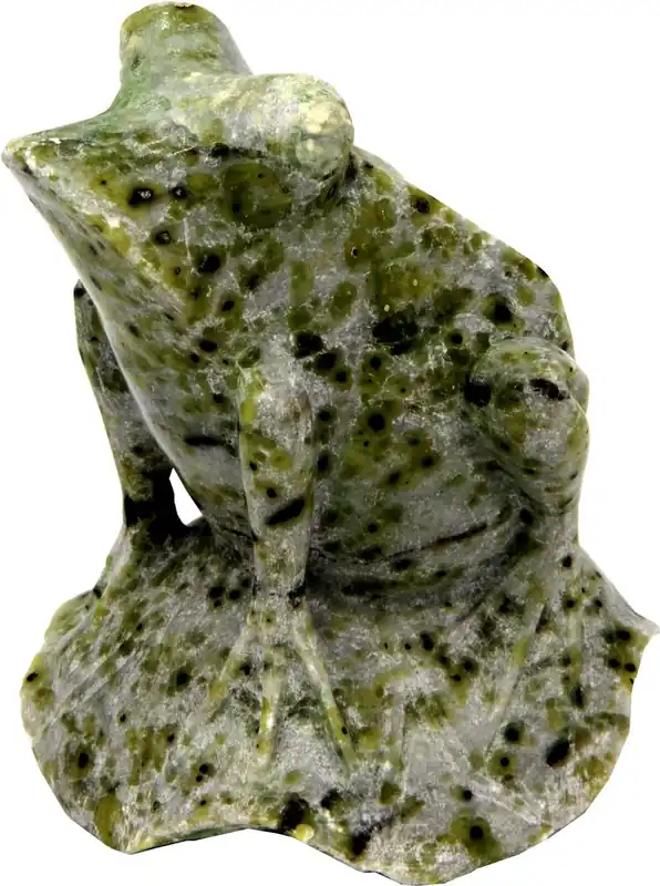 Sculpture grenouille en pierre naturelle Casa Padrino 10 x 9 x H 10,5 cm - figurine en pierre de décoration - fait main Finale Aktion