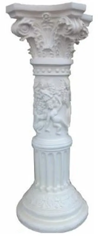 Nur Für Kurze Zeit Casa Padrino pilier baroque blanc H. 77 cm - Pilier décorative de salon noble - Accessoires de décoration de style baroque