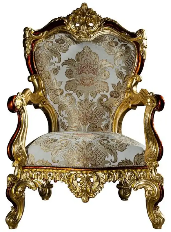 Bestpreis Casa Padrino fauteuil baroque de luxe gris / rouge / or 82 x 78 x H. 123 cm - Fauteuil de salon en bois massif magnifique avec un motif élégant - Mobilier Baroque