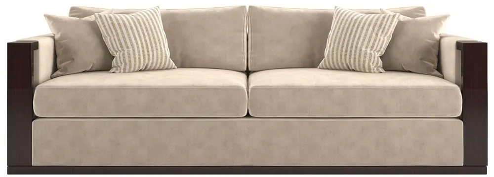 Casa Padrino canapé Art Déco de luxe en velours beige / marron foncé brillant / or 245 x 95 x H. 75 cm - Canapé de salon noble - Qualité de Luxe Sale