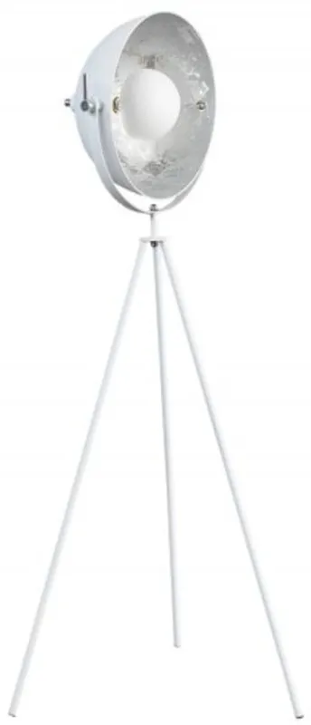 Casa Padrino lampe de studio design blanc / argent 65 x H. 140 cm - Lampadaire rétro tripode - Lampe décorative de salon Wochenendangebot