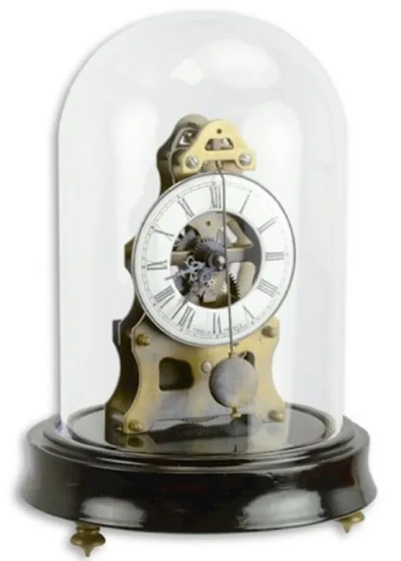 Angebot Casa Padrino horloge de table Art Nouveau avec cloche en verre noir / laiton Ø 13 x H. 18,7 cm - Horloge de Bureau Déco - Accessoires Déco
