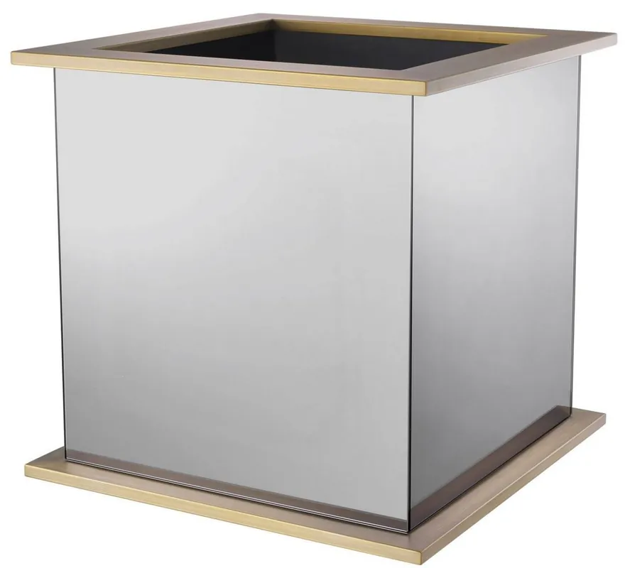 Casa Padrino pot de fleurs de luxe laiton / gris 50 x 50 x H. 49 cm - Cache-pot en acier inoxydable miroir - Collection de Luxe Angebot