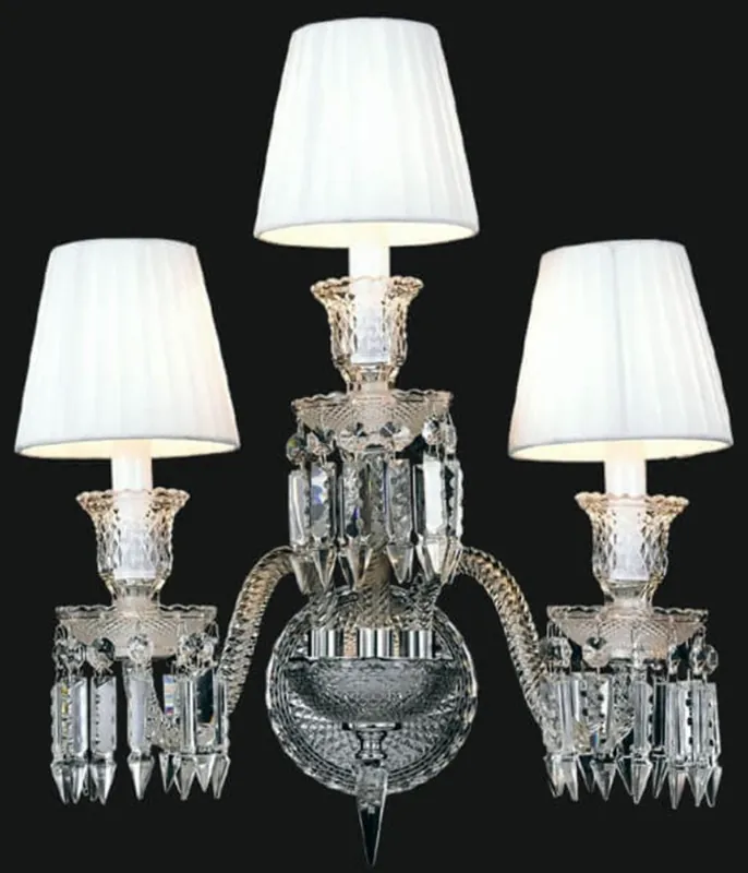 Casa Padrino applique murale baroque de luxe en verre de cristal argent / blanc 48 x H. 48 cm - Magnifique applique murale de style baroque Must-Have