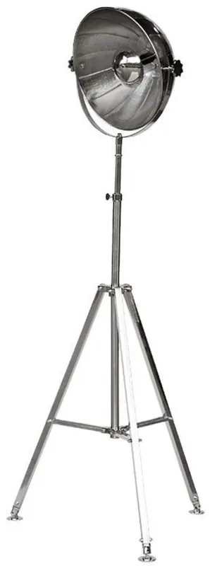 Heißes Angebot Casa Padrino lampe de studio trépied en laiton argent 64 x H. 198 cm - Lampadaire rétro - Luminaires de salon - Lampes de studio