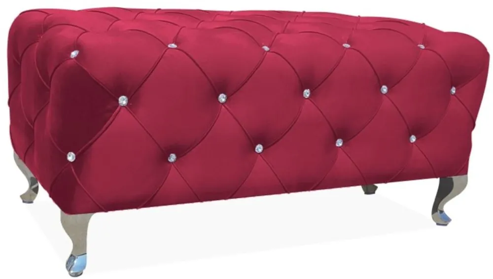 Casa Padrino Banc Baroque 100 x 50 x H. 46 cm - Différentes Couleurs - Banc Rembourré avec Strass et Pieds en Acier Inoxydable - Mobilier Baroque Begrenztes Angebot