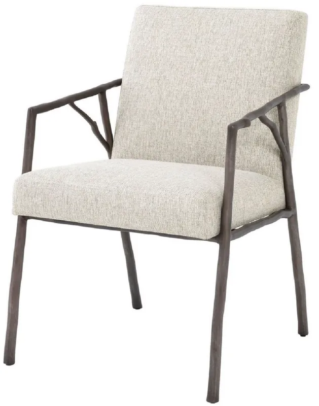 Casa Padrino chaise de salle à manger de luxe naturel / bronze 56 x 61 x H. 83 cm - Chaise de cuisine noble avec accoudoirs - Meubles de salle à manger de luxe Markenprodukt