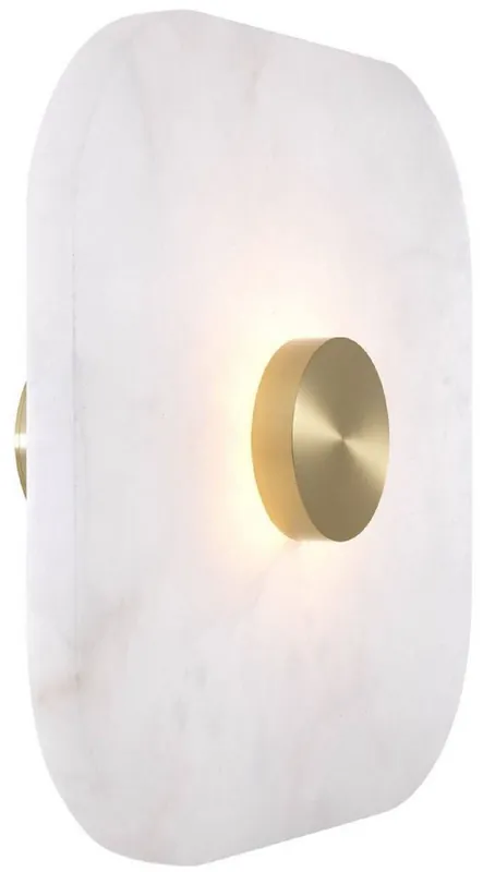 Sofort Bestellen Casa Padrino applique murale LED de luxe albâtre / laiton brillant 35 x 14,5 x H. 35 cm - Applique murale dimmable avec abat-jour carré en albâtre - Collection de Luxe