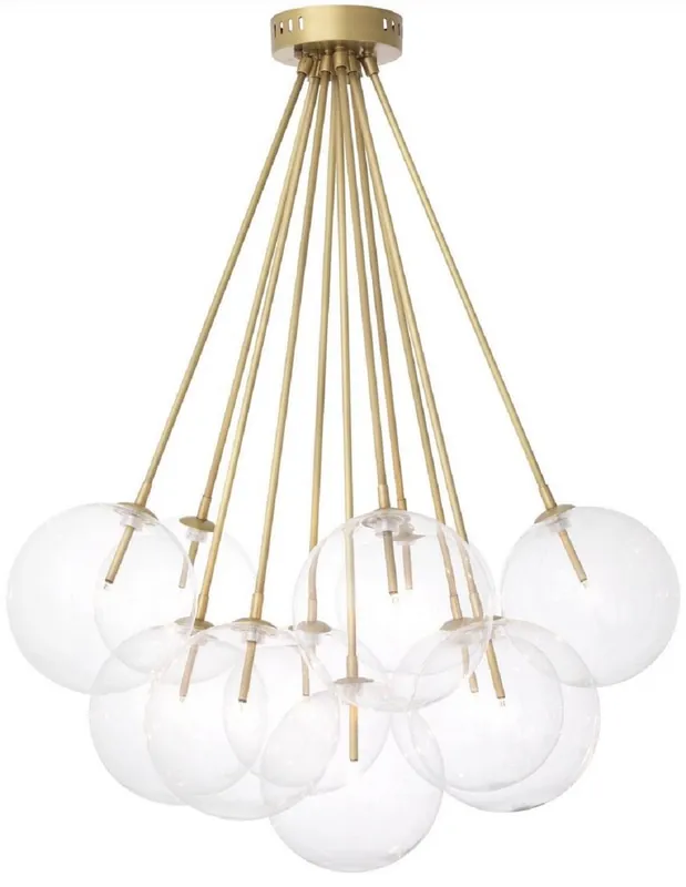 Online Kaufen Casa Padrino lampe de couverture halogène de luxe laiton antique Ø 66 x H. 94,5 cm - Lampe de couverture dimmable avec abat-jour en verre rond - Qualité de Luxe