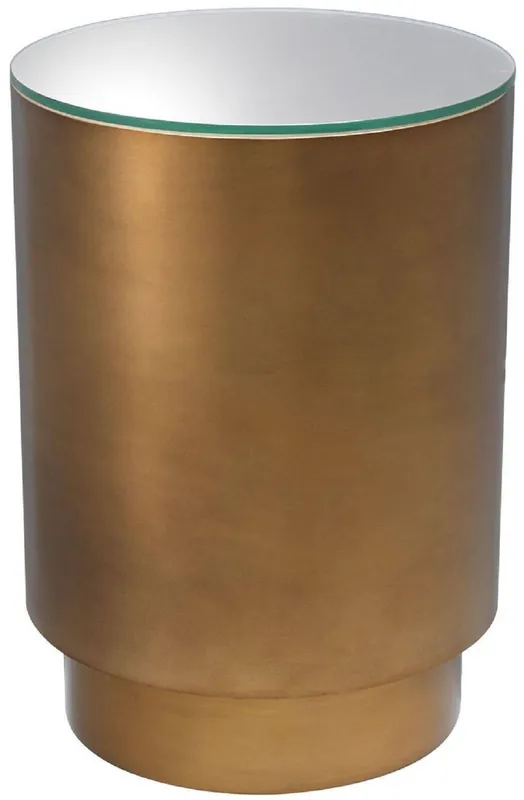 Sofort Bestellen Casa Padrino table d'appoint de luxe laiton antique Ø 40 x H. 56,5 cm - Table ronde en acier avec plateau en verre - Meubles de salon - Meubles de Luxe
