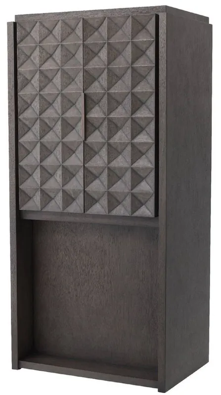 Direktkauf Casa Padrino armoire à vin de luxe moka / bronze 81,5 x 56 x H. 171 cm - Armoire bar en bois massif avec 2 portes et effet 3D dans les façades - Mobilier de Bar - Qualité de Luxe