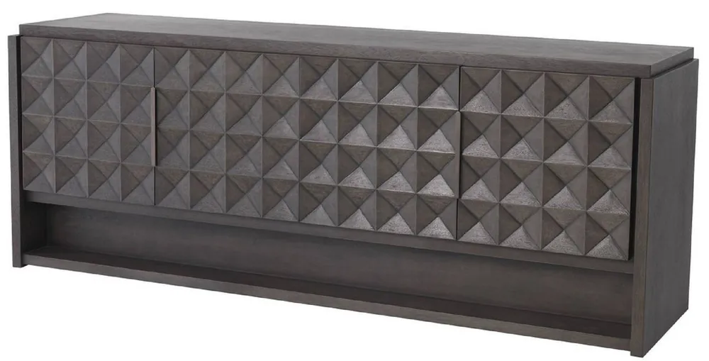 Angebot Casa Padrino buffet de luxe moka / bronze 219 x 56 x H. 83 cm - Armoire en bois massif avec 4 portes et effet 3D dans les façades - Mobilier de Luxe