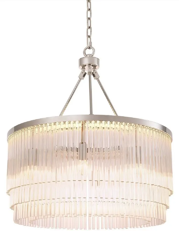 Casa Padrino lustre en verre de luxe argent Ø 60 x H. 68 cm - Lustre de salon Noble - Qualité de Luxe Nur Heute
