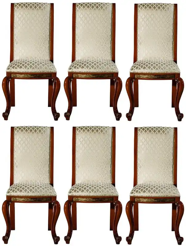 Casa Padrino ensemble de chaises de salle à manger baroque de luxe or motif / marron / or 50 x 55 x H. 105 cm - Ensemble de 6 chaises de cuisine noble - Mobilier de salle à manger baroque Preiswert