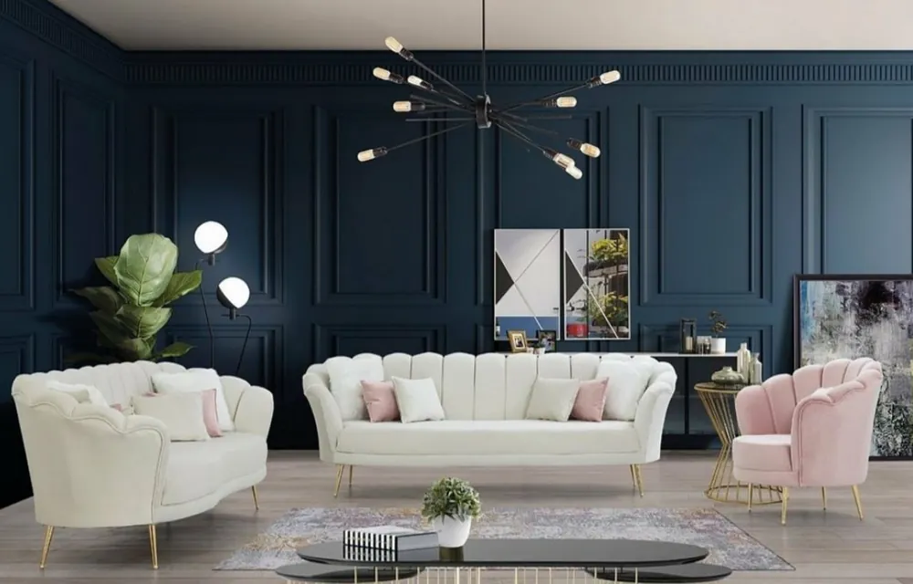 Casa Padrino ensemble de salon design Art Déco crème / rose / or - 2 Canapés & 2 Fauteuils - Mobilier de Salon - Mobilier Art Déco Beliebt