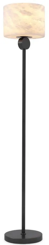 Casa Padrino lampadaire de luxe bronze / albâtre Ø 30 x H. 171 cm - Lampadaire moderne avec abat-jour rond en albâtre - Luminaires de Luxe Echt