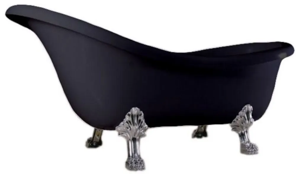 Heißes Angebot Casa Padrino Baignoire Art Nouveau De Luxe Noir / Argent 174 x 83 x H. 81 cm - Baignoire Rétro Autoportante Avec Pieds De Lion - Meubles De Salle De Bain Rétro