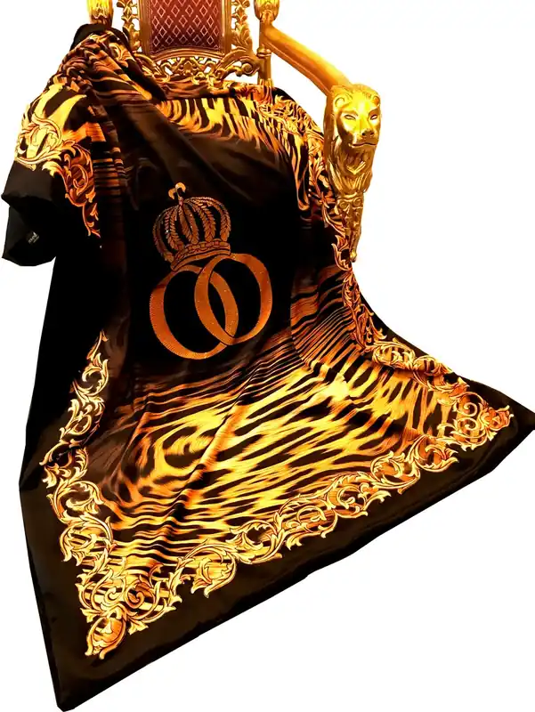 Couverture de luxe Pompöös by Casa Padrino Baroque Crown & Flame by Harald Glööckler avec strass Sonderangebot