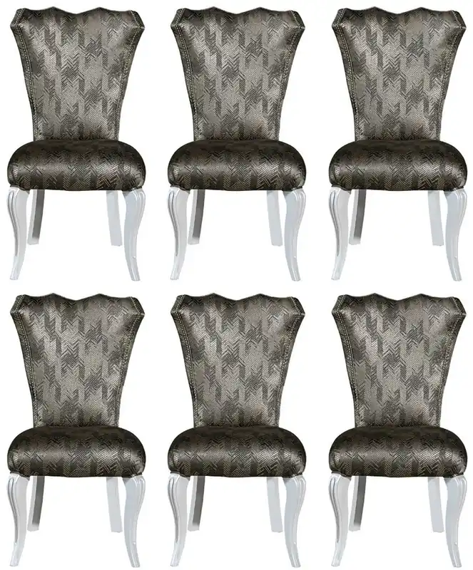 Geprüft Casa Padrino ensemble de chaises de salle à manger baroque de luxe vert / or / blanc 49 x 56 x H. 102 cm - Ensemble de chaises de cuisine noble de 6 - Mobilier de salle à manger baroque