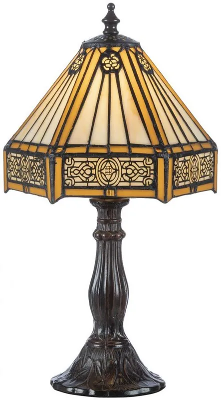 Knallerangebot Casa Padrino lampe de table Tiffany de luxe jaune / noir 20 x 20 x H. 25 cm - élégante lampe de bureau - lampe tabouret - Lampes Tiffany