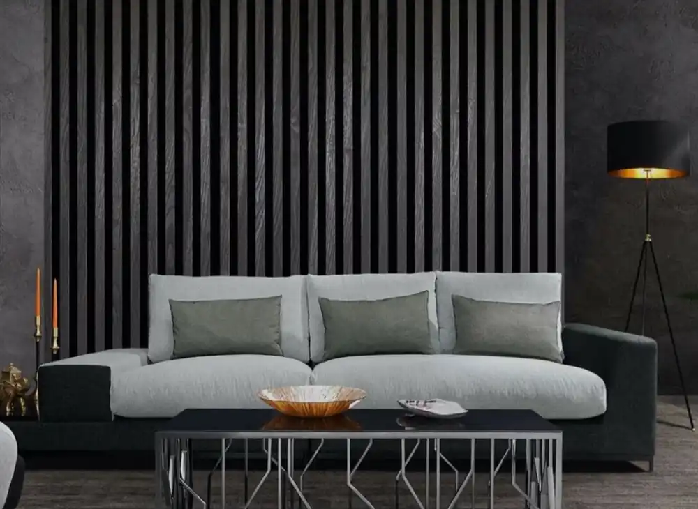 Casa Padrino canapé de salon de luxe avec coussins décoratifs gris clair / noir 337 x 100 x H. 57 cm - Meubles de salon de luxe Zertifiziert