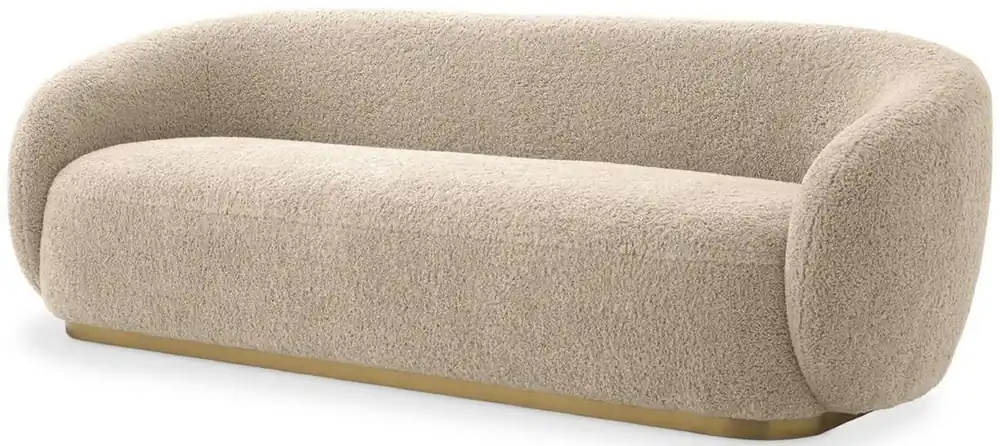 Casa Padrino canapé de salon de luxe sable / laiton 210 x 85 x H. 72 cm - Meubles de Salon - Qualité de Luxe Neue Kollektion