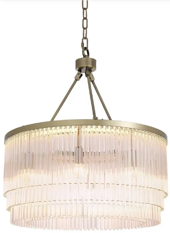 Preis Gesenkt Casa Padrino lustre en verre de luxe laiton Ø 60 x H. 68 cm - Lustre de salon Noble - Qualité de Luxe