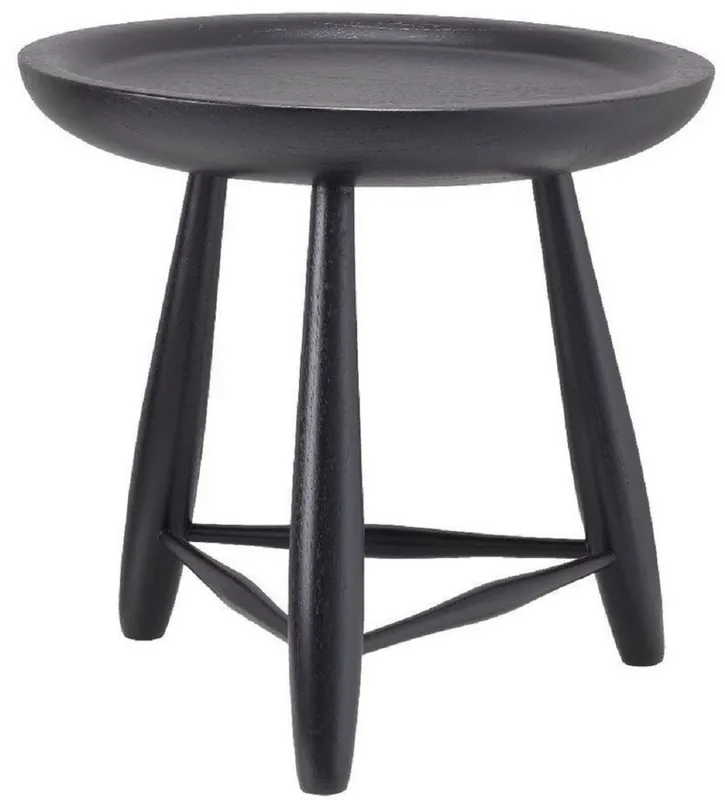 Casa Padrino table d'appoint de luxe en bois massif noir Ø 38 x H. 37,5 cm - Table ronde en bois de mindi - Mobilier de salon de luxe Neue Kollektion