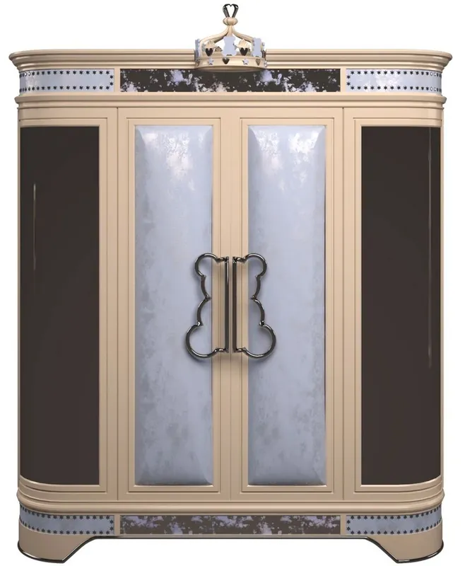 Ausverkauf Casa Padrino armoire de chambre d'enfant design de luxe bleu / beige / noir / argent / or 200 x 60 x H. 250 cm - Meubles de Chambre d'Enfants - Meubles d'Hôtel - Qualité de Luxe - Fabriqué en Italie