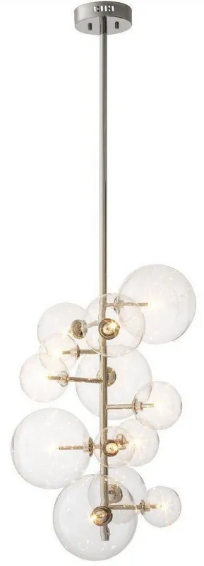 Casa Padrino lustre halogène de luxe argent 26 x 26 x H. 71 cm - Lustre moderne avec abat-jour en verre rond - Collection de Luxe Letzte Chance