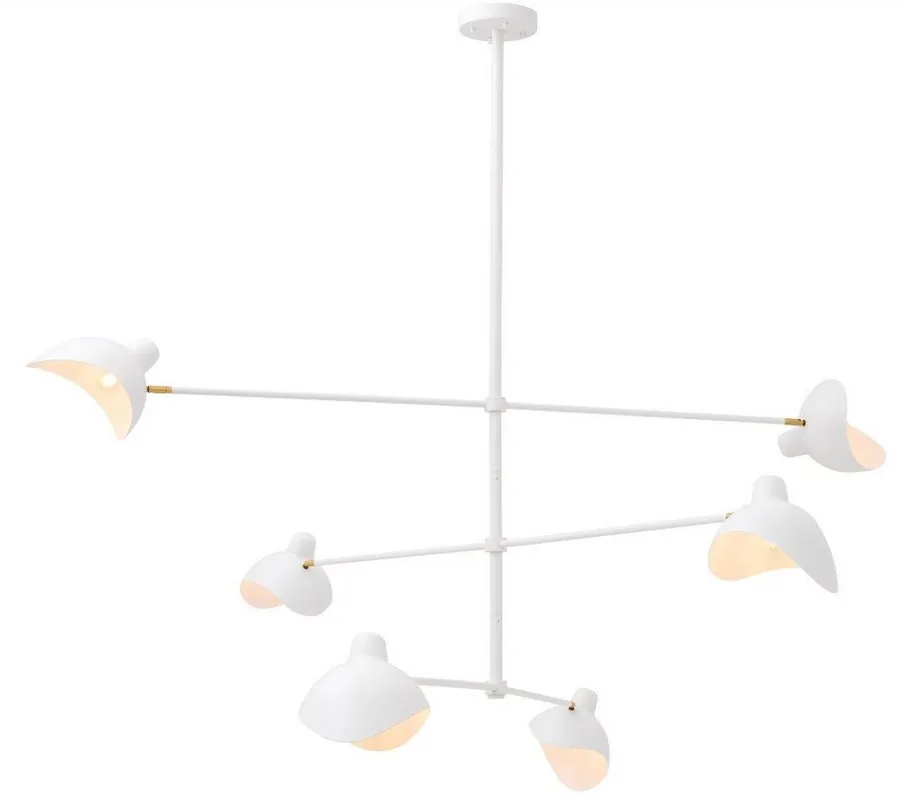 Meistverkauft Casa Padrino lustre design blanc / laiton antique 180 x 180 x H. 84,5 cm - Lustre élégant dans le style des années 50 - Collection de Luxe