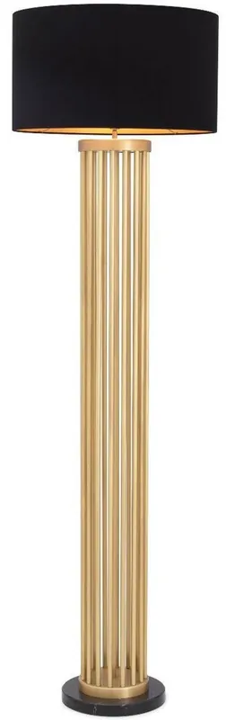 Bestpreis Casa Padrino lampadaire de luxe en métal avec base en marbre laiton antique / noir Ø 55 x H. 188 cm - Qualité de Luxe