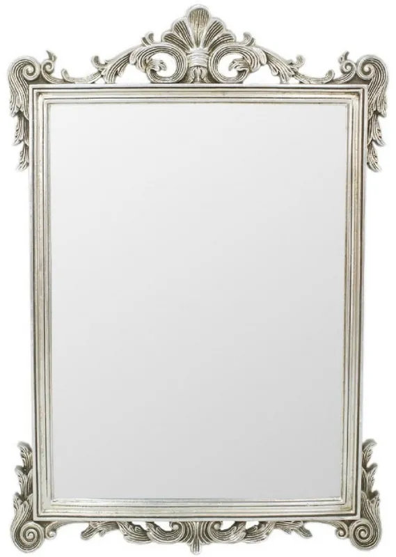 Letzte Chance Casa Padrino miroir baroque argent 75 x H. 110 cm - Miroir mural de style baroque - Miroir armoire style antique - Miroir de salon - Mobilier Baroque
