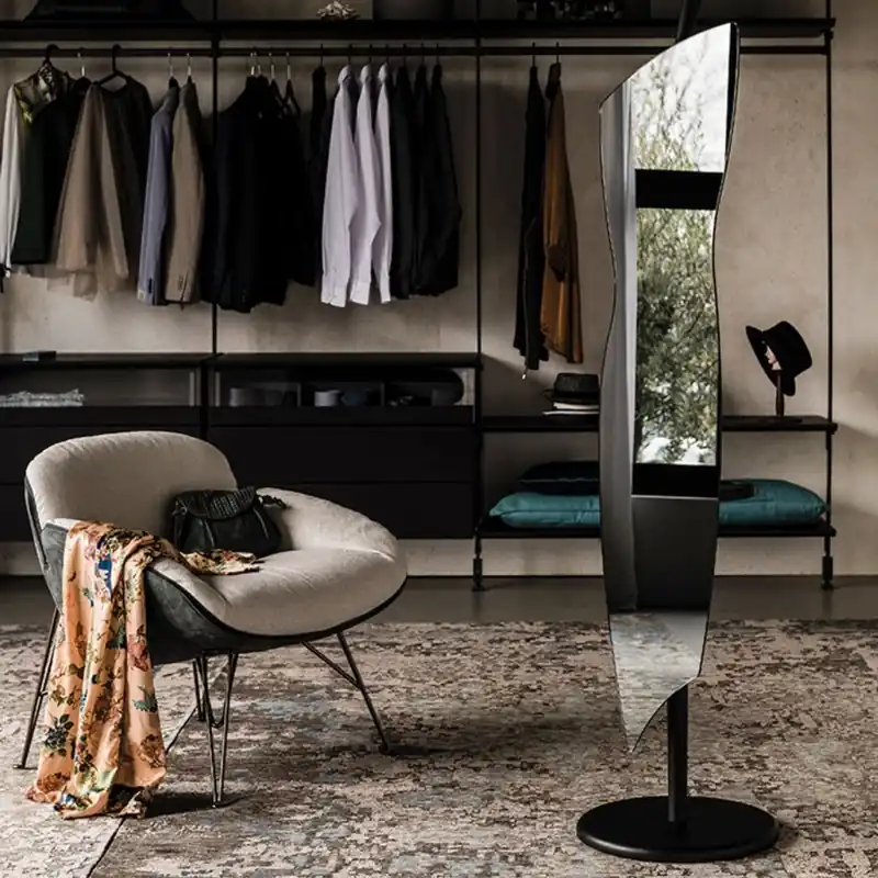 Top-Preis Casa Padrino miroir sur pied de luxe noir 36 x H. 180 cm - Miroir de Chambre - Miroir d'Hôtel - Miroir de Boutique - Qualité de Luxe - Fabriqué en Italie